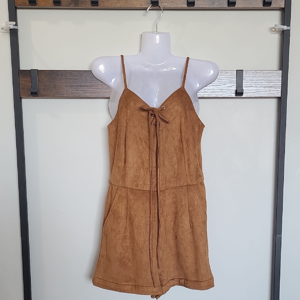 Brown Suede Romper